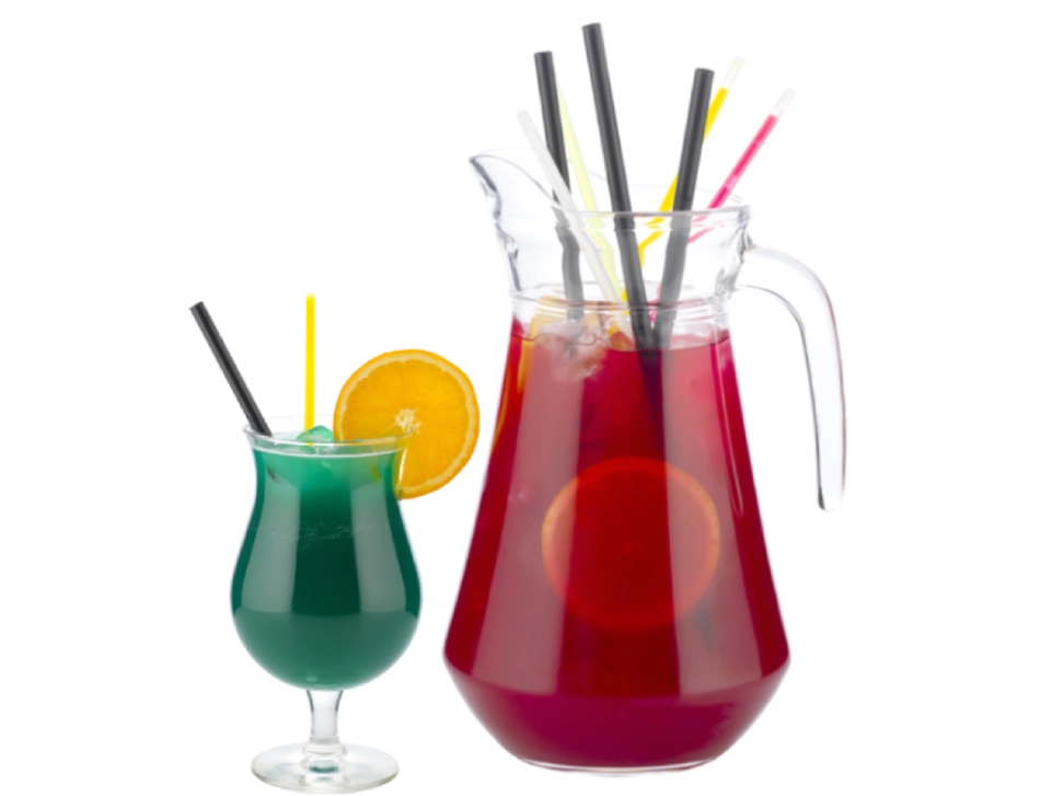 Ein Cocktail Pitcher und ein Cocktail Grand Cup mit Leuchtstäbchen und Fruchtdeko